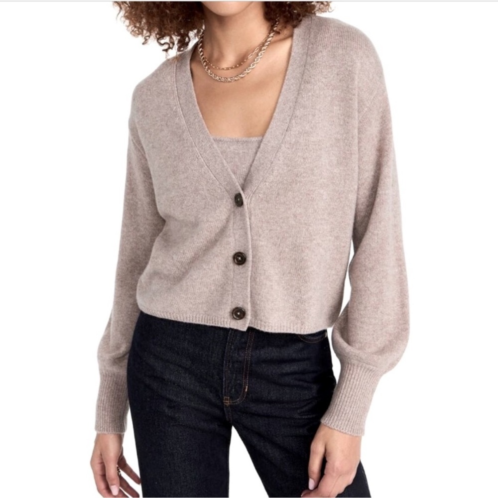 Reformation Cream Cardigan Sweater with Relaxed Fit Varenne